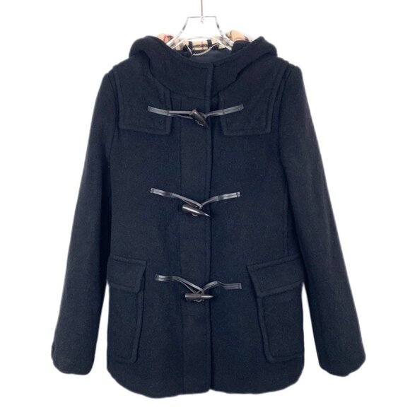 Burberry Black Wool Duffle Coat - Picture 1 of 7